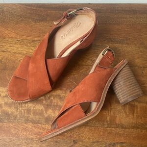 Madewell Women's Brown Suede Block Heel Sandals